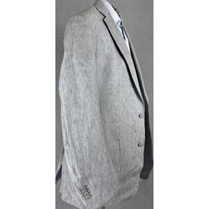 Scabal‎ Pure Linen Blazer Mens Fits 42 Grey Melange 2 Button Sport Coat Patch